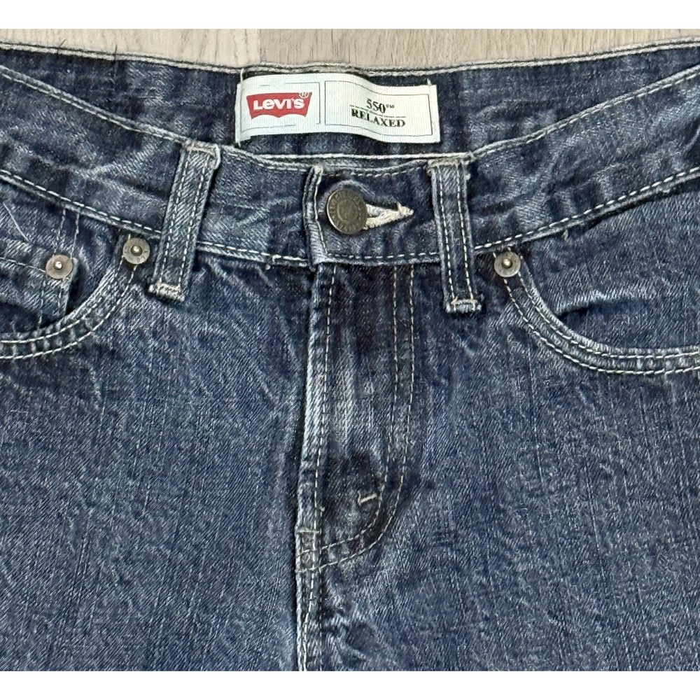 Levi 550 Relaxed Fit Jeans Boys Size 12 Regular Medium Wash Straight Leg Stretch - Picture 2 of 10